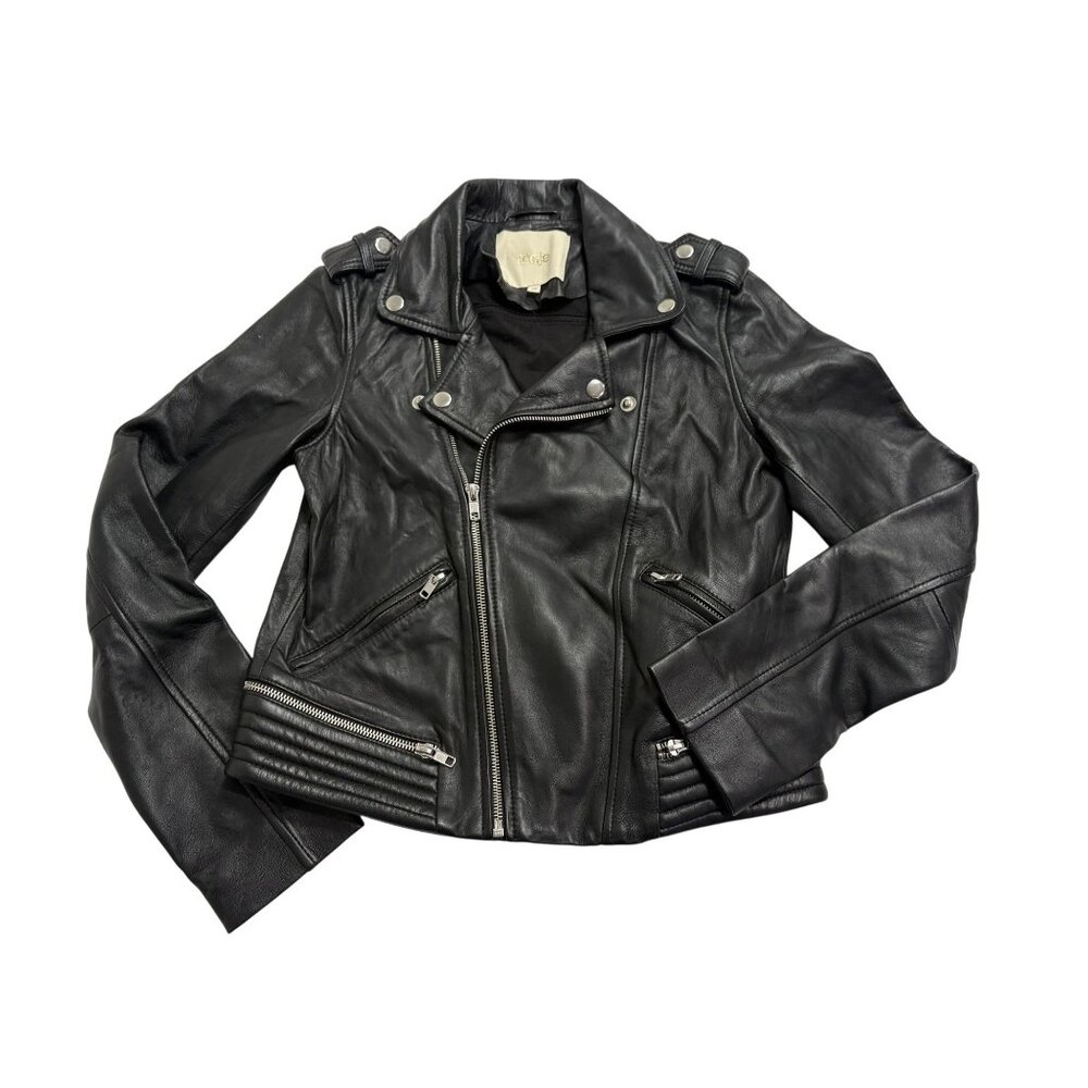 Maje Leather Jacket in Black